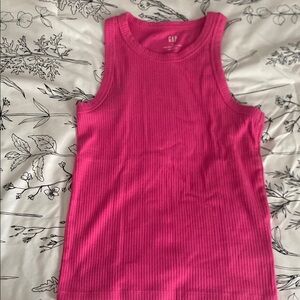 GAP neon pink high neck ribbed tank top